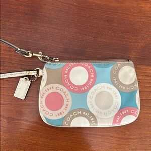 Coach Multicolor Circle Pattern Wristlet